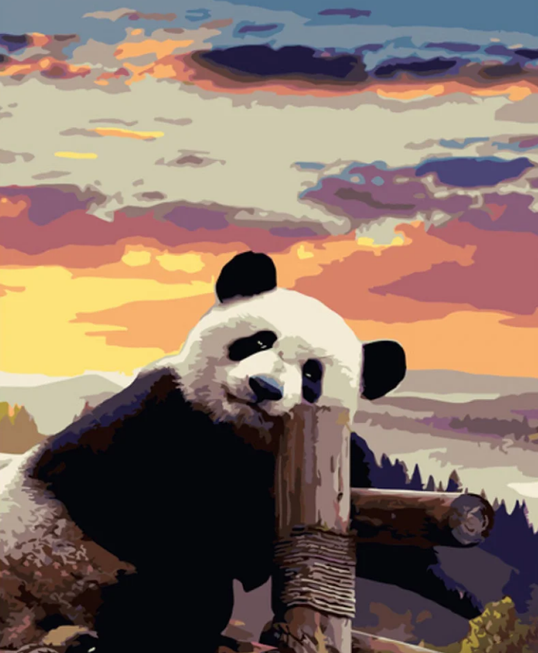 Картина по номерам Strateg Панда на фоне неба 40x50 см (GS967)