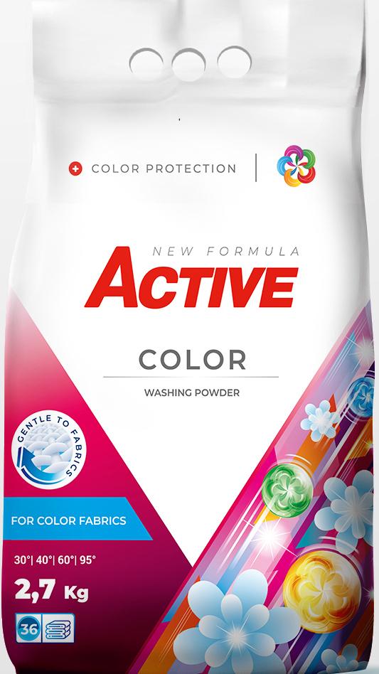 Стиральный порошок Active Color 2,7 кг 36 циклов стирки (15191)