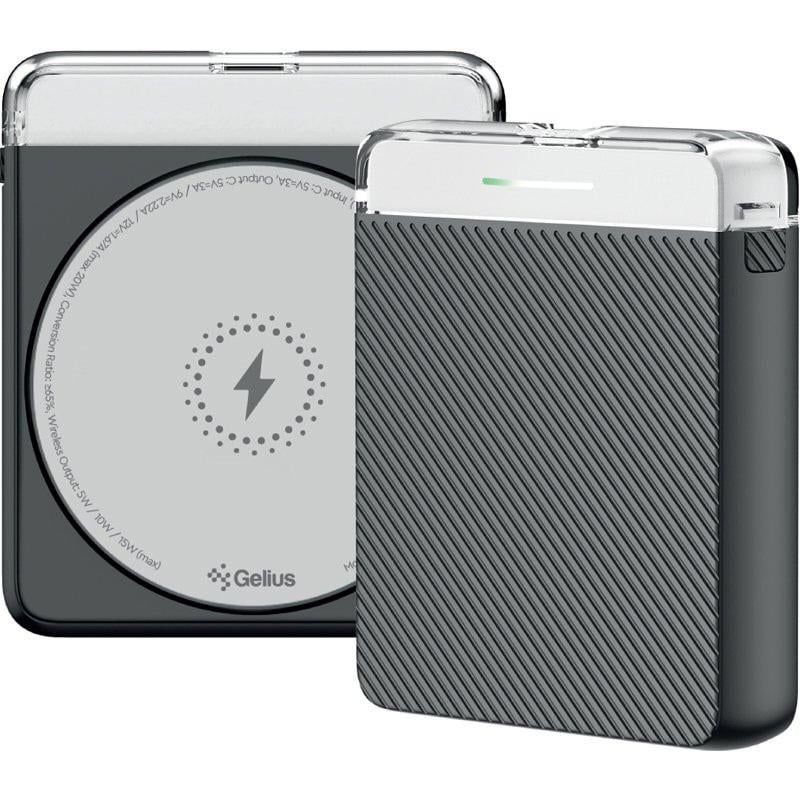 Повербанк з бездротовою зарядкою Gelius Avelon GP-PBW301 Magnetic Wireless Charge 15W 5000 mAh Black (100989)