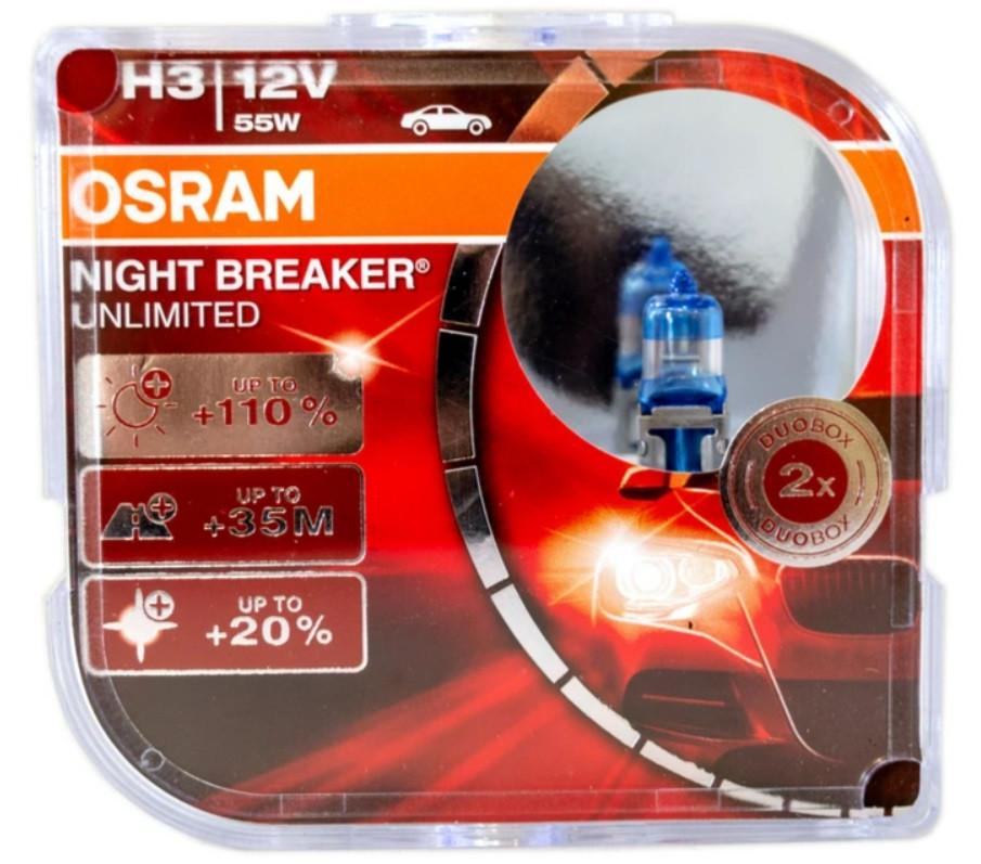 Лампы галоген Osram H3 +110% Night Breaker Unlimited