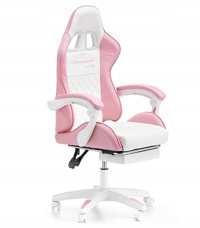 Кресло геймерское EC GAMING с подставкой для ног Розовый (30075)