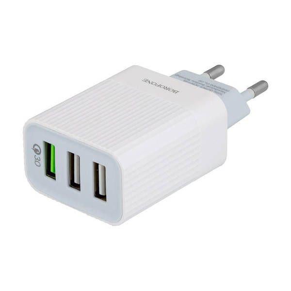 Зарядний пристрій Borofone BA40A QC3.0 3USB Білий (20409241)