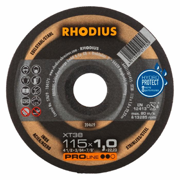 Круг отрезной по металлу Rhodius Pro XT38 Inox A46T11-BF1415 F41 10200 об/мин 150x1,5х22,2 мм 205700 (13977)