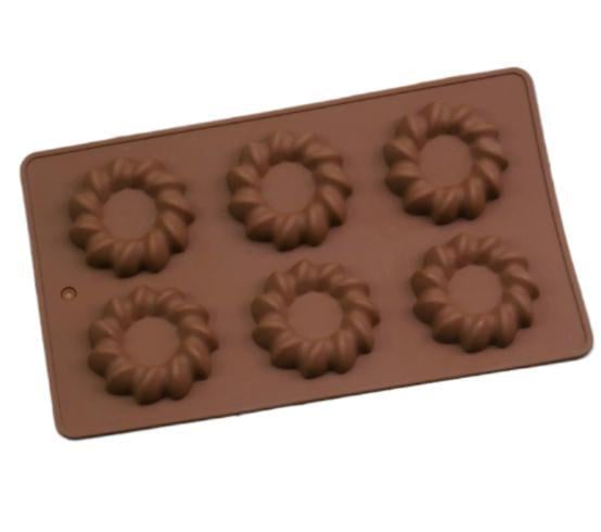 Форма кондитерська для випікання кексів силіконова 6 шт. 29x17x2 см D 7 см H 1 см (18375)