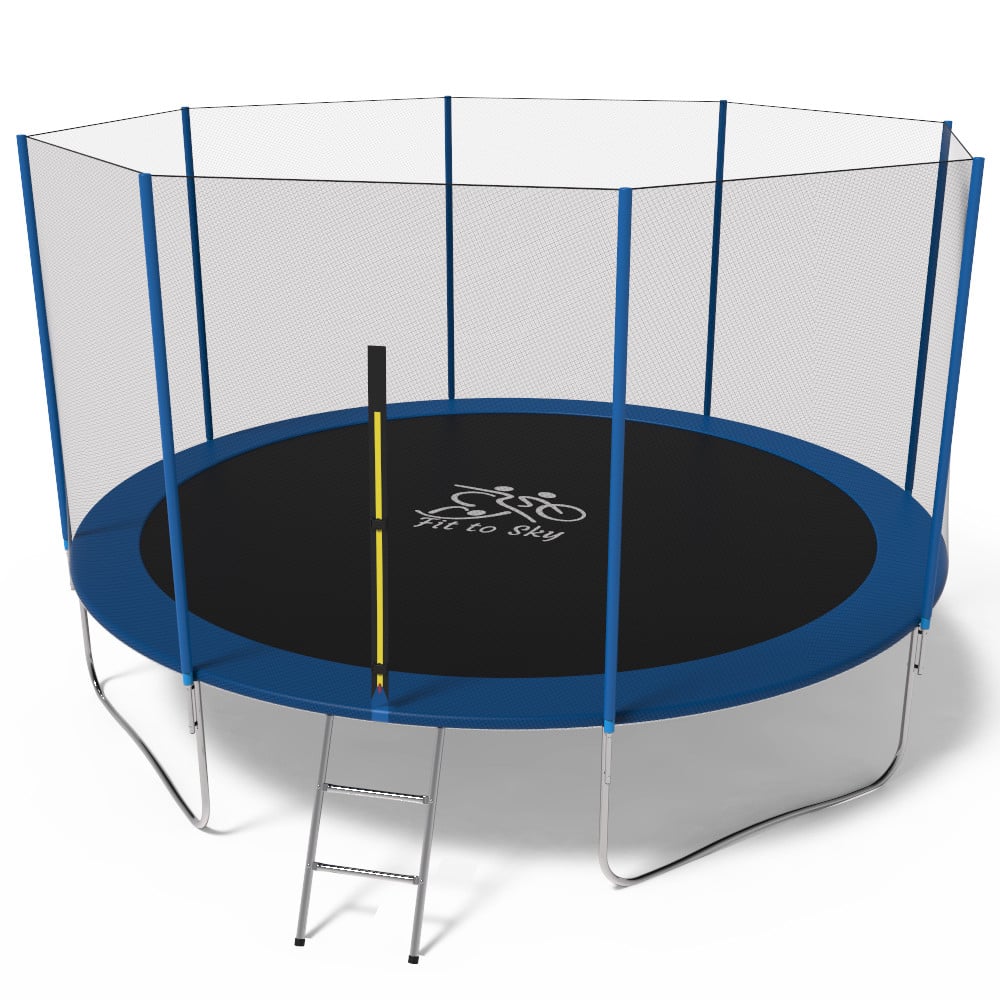 Батут FitToSky 435 см с лесенкой Синий