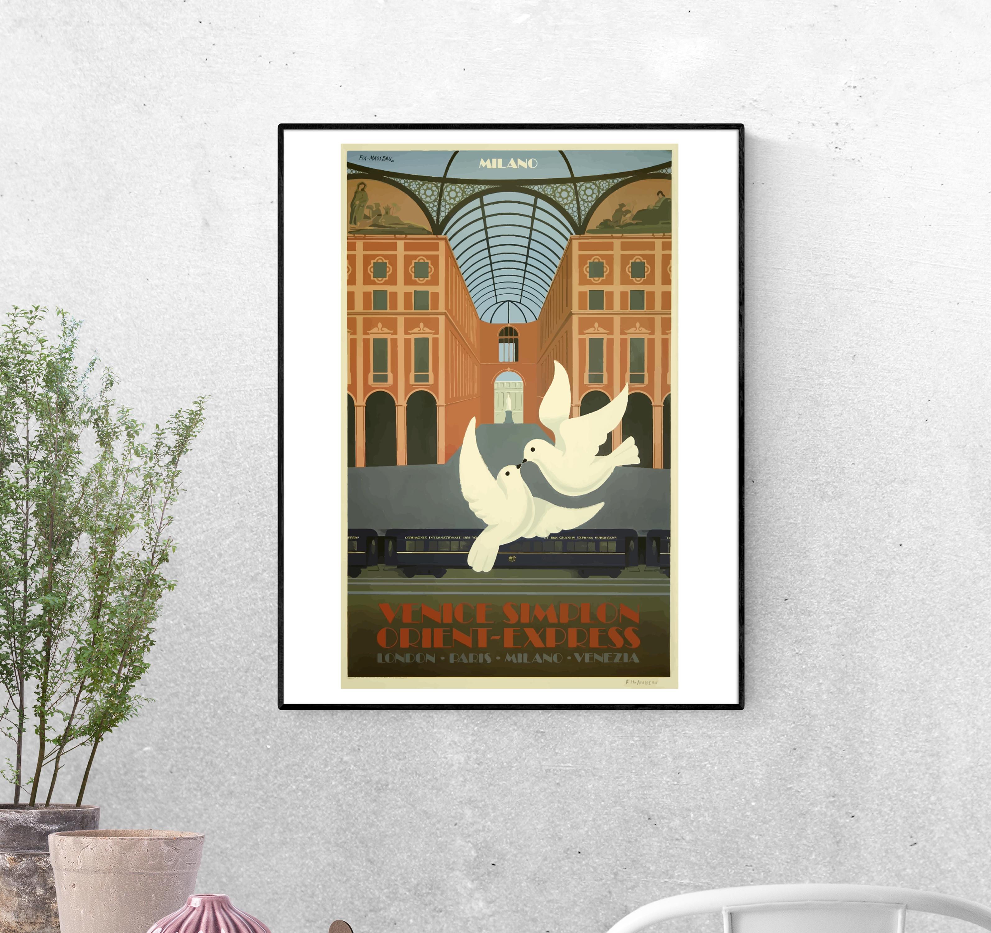 Тревел-постер Голуби. Восточный экспресс формат А-0 (milan_orient_express_Poster)