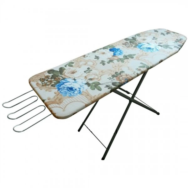 Гладильная доска для дома ДСП с регулировкой высоты/подставкой для утюга 120x38 см Бежевый (14-46-55002)