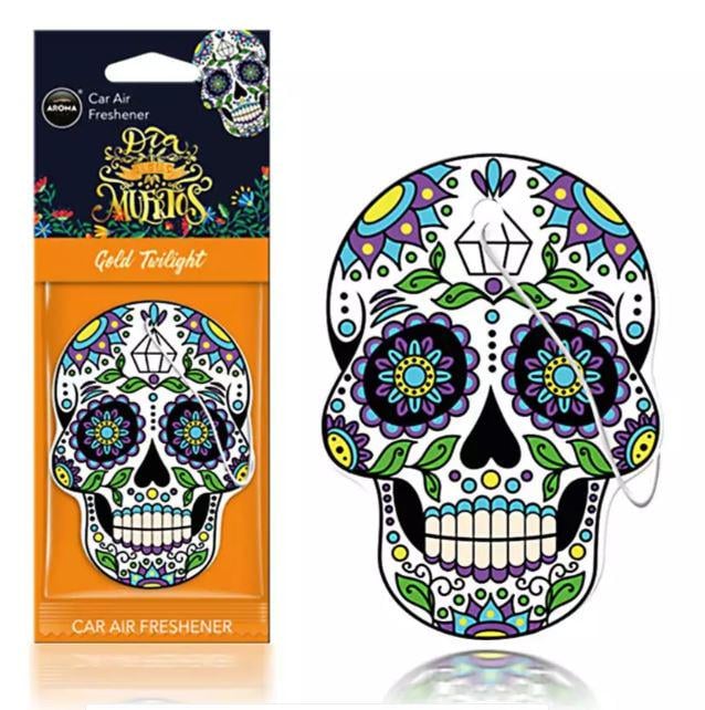 Освіжувач сухий у формі листка Aroma Dia De Los Muertos Gold Tatoo 83117 (450355)