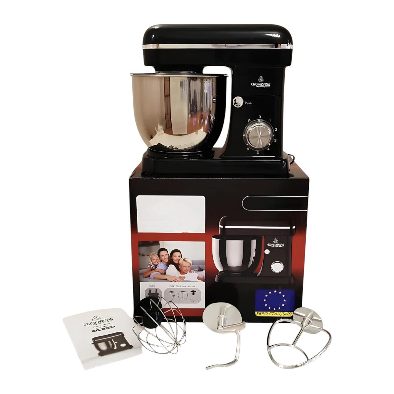 Міксер-тістоміс планетарний Crownberg CB-3405 з чашею та 6 режимами 2200 Вт 5 л (є183) - фото 8
