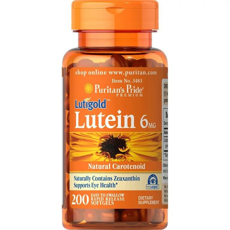 Лютеїн з зеаксантином Puritan's Pride Lutein 6 mg with Zeaxanthin 200 порцій