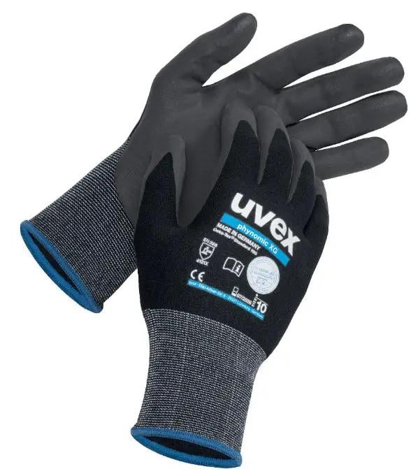 Перчатки защитные Uvex Phynomic XG с акваполимерным покрытием монтажные/маслостойкие р. 9 Черный
