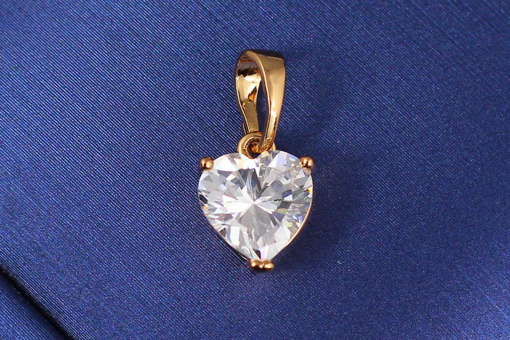 Кулон Xuping Jewelry Сердечко с фианитом 9 мм Золотистый