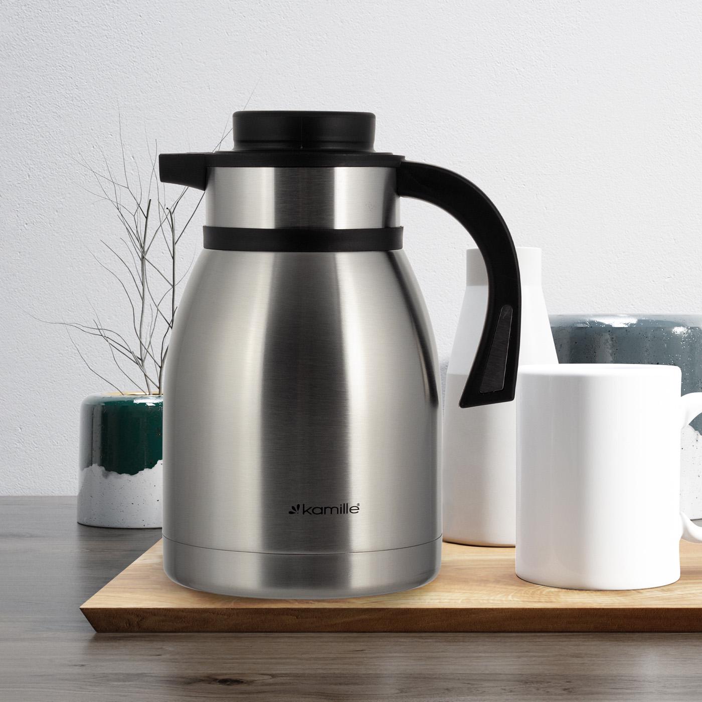 Термос конференция Kamille KM-2221 из нержавеющей стали 1500 мл с пластиковой крышкой и ручкой Сталь (150-84-2221) - фото 7 Термос конференция Kamille KM-2221 из нержавеющей стали 1500 мл с пластиковой крышкой и ручкой Сталь (150-84-2221) - фото 7