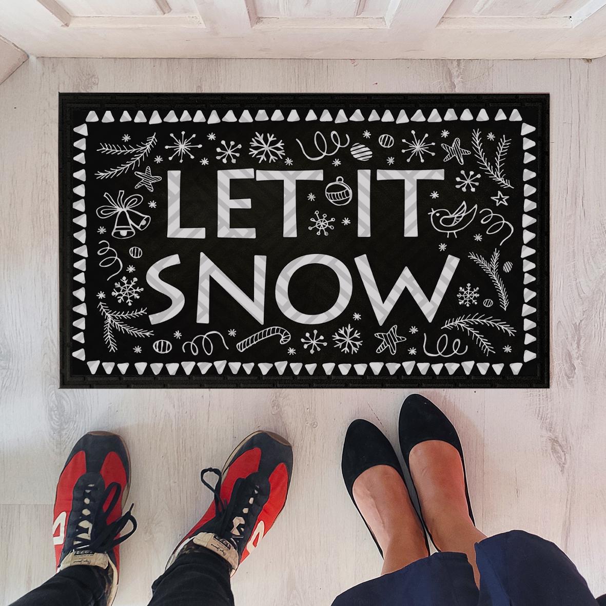 Килимок придверний з принтом Let it snow 45x75 см (KOV_20S022)