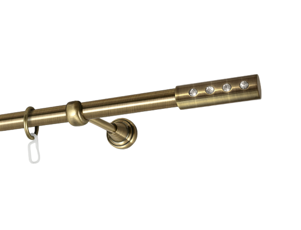 Карниз MStyle Алюр металлический однорядный труба гладкая 19 мм 240 см Антик (K010113)