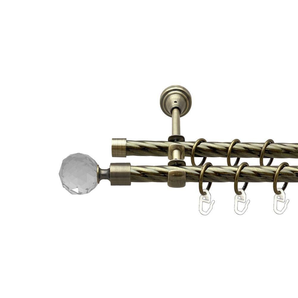 Карниз Orvit Люмиера двухрядный скрученный 16/16 мм 300 см Антик (00-00022492)