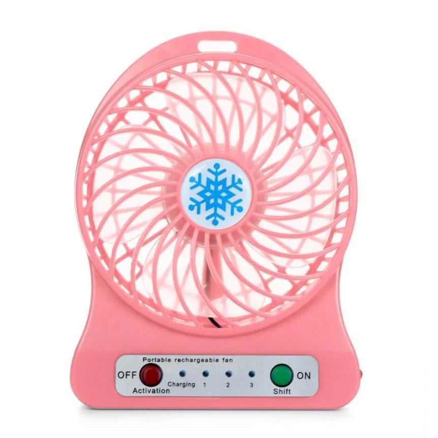 Вентилятор настольный Mini Fan USB на аккумуляторе 14х10х4 см Розовый (MX-3288-11318R)