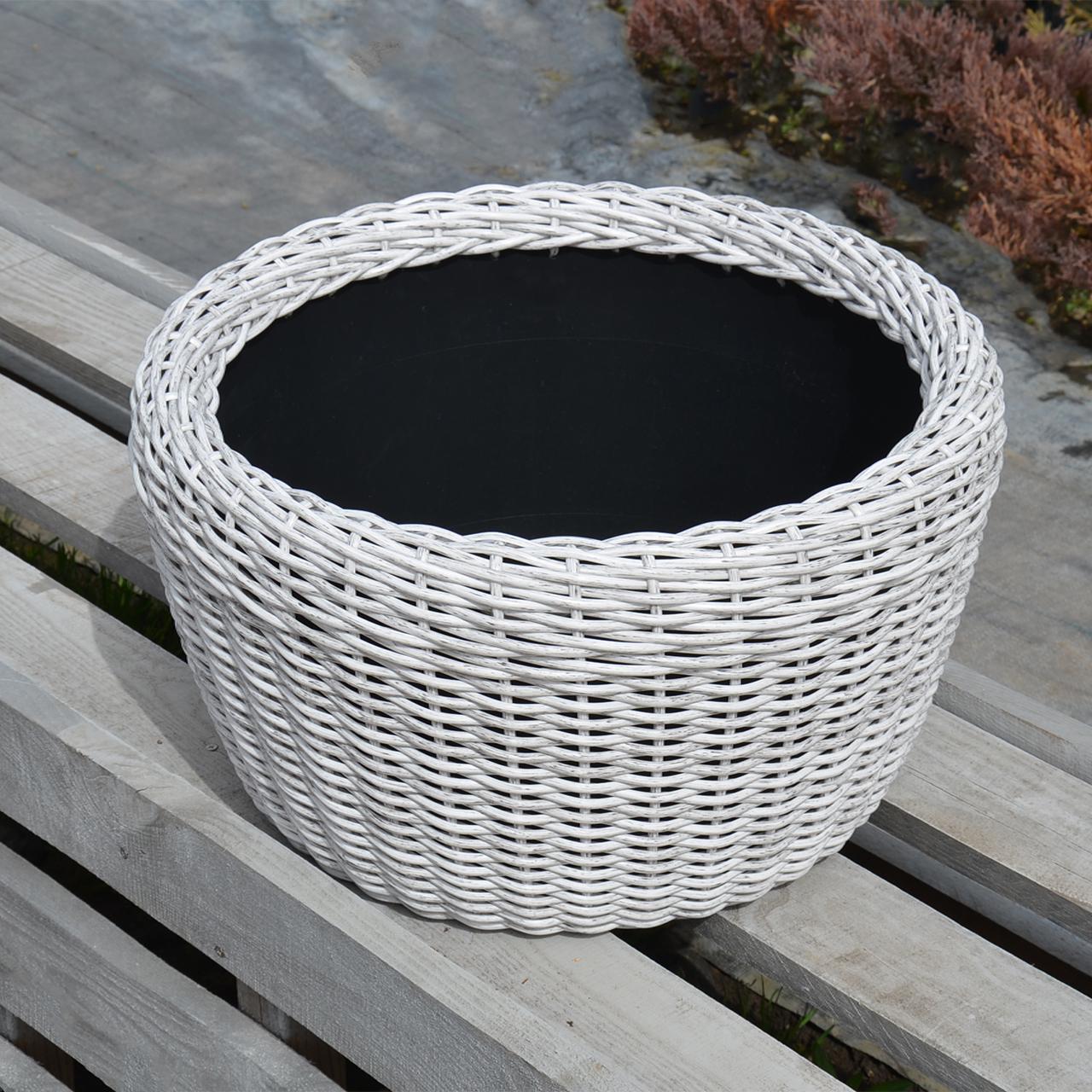Кашпо велике для рослин та квітів з штучного ротангу/ручної роботи 45 л Біла береза (12343381) - фото 6 Кашпо велике для рослин та квітів з штучного ротангу/ручної роботи 45 л Біла береза (12343381) - фото 6