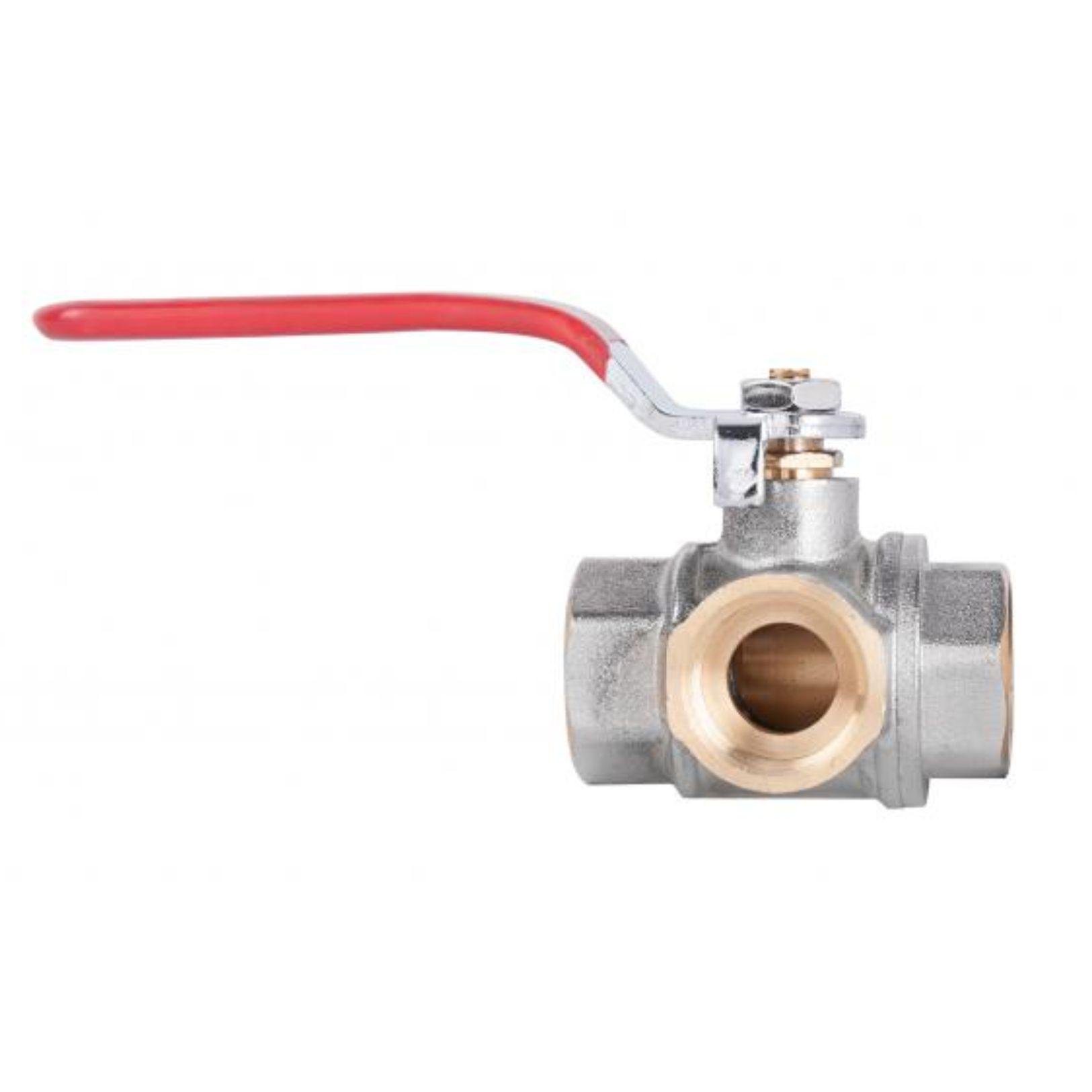 Кран кульовий SD Plus триходовий канал-Т 1/2" ВР (SD310W15)