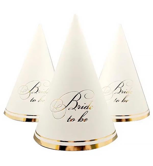 Колпачки бумажные Bride to be 15 см 5 шт. (514354) Колпачки бумажные Bride to be 15 см 5 шт. (514354)