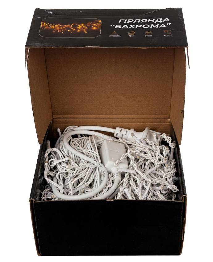 Гирлянда бахрома уличная 405 LED 25 м от сети белая нить Желтый - фото 4 Гирлянда бахрома уличная 405 LED 25 м от сети белая нить Желтый - фото 4