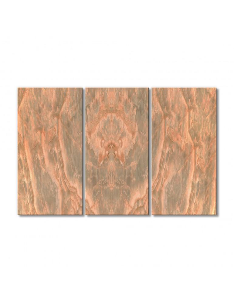 Картина модульная Симметрия камня коричневая 3 модуля 120x180 см