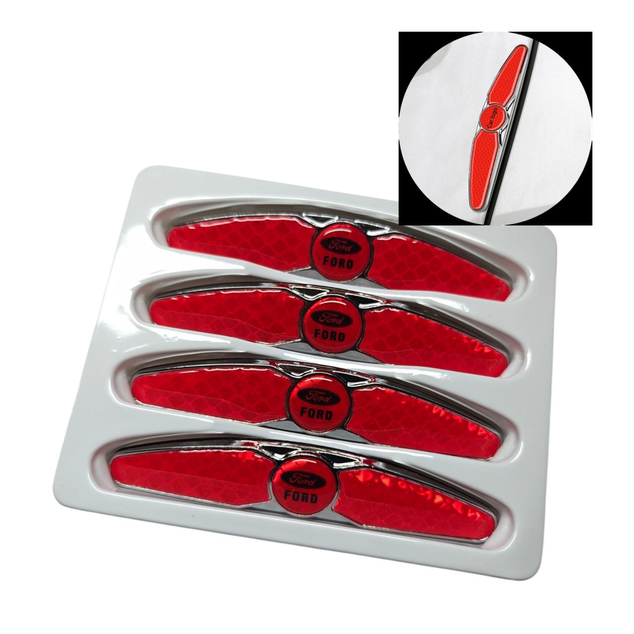 Накладки-катафоты на двери автомобиля с логотипом Ford от царапин и вмятин Красный карбон (2402401039) - фото 6 Накладки-катафоты на двери автомобиля с логотипом Ford от царапин и вмятин Красный карбон (2402401039) - фото 6