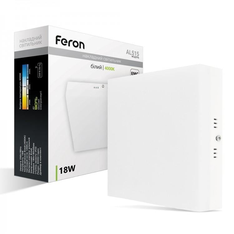 Світлодіодний світильник Feron AL515 12W квадрат накладний