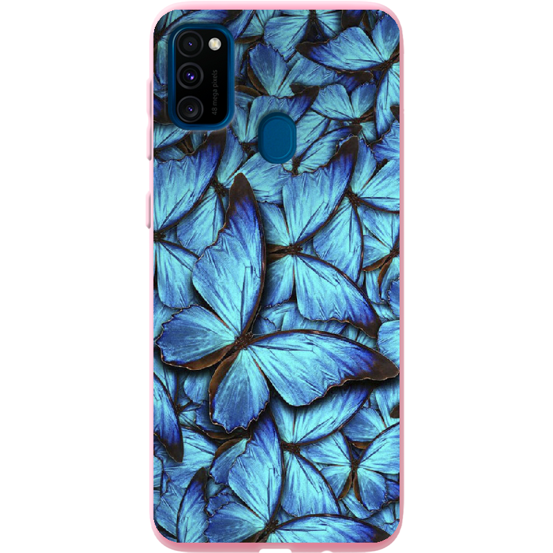Чохол Boxface Samsung M307 Galaxy M30s Лазурні Метелики Рожевий силікон (38209-up1550-41819)