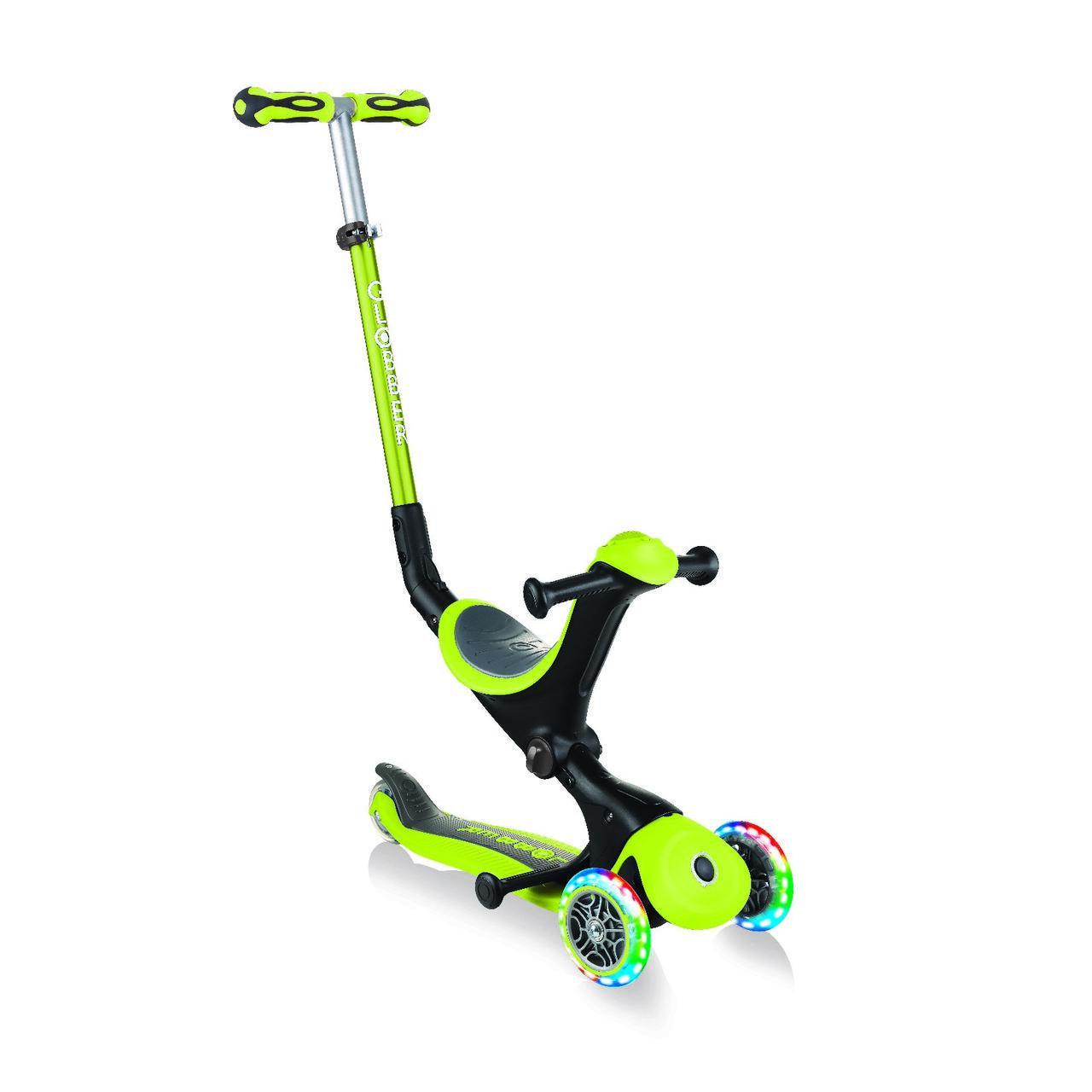 Самокат Globber Go Up Deluxe Lights 5в1 светящиеся колеса Зеленый (646-106)