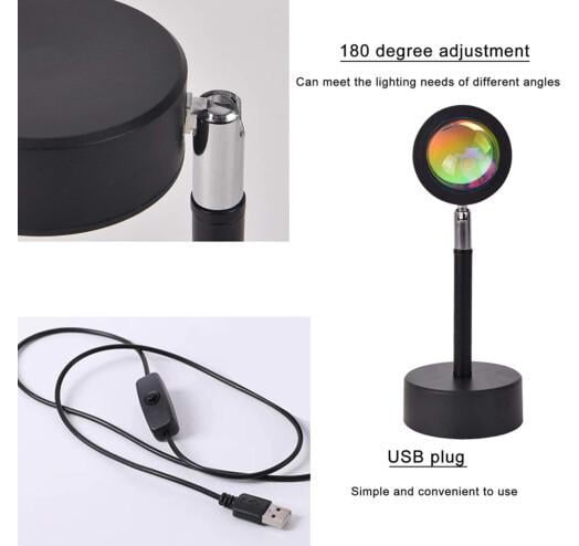 Лампа LED Sunset Lamp для селфи с еффектом солнца 23 см - фото 8 Лампа LED Sunset Lamp для селфи с еффектом солнца 23 см - фото 8
