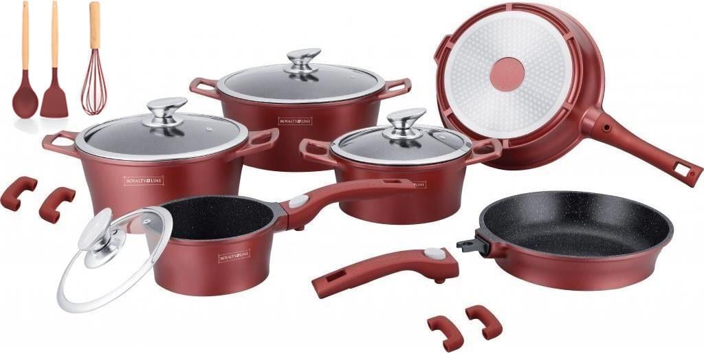 Набір посуду Royalty Line литий 17 пр. Бордовий (2265994951) Набір посуду Royalty Line литий 17 пр. Бордовий (2265994951)