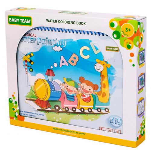 Развивающая игрушка Baby Team книжечка-раскраска водная Паровозик (9030)