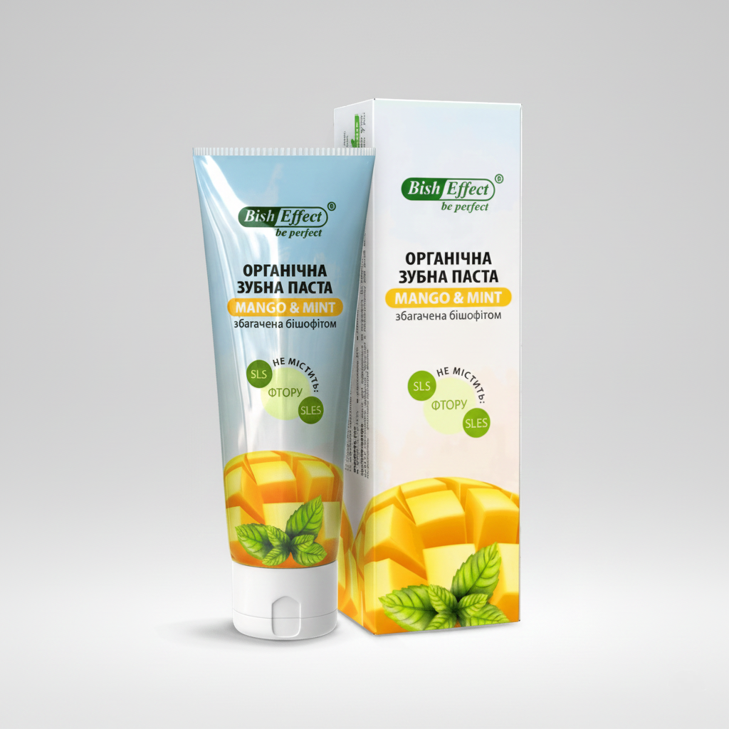 Зубна паста Bisheffect Бішофіт Полтавський з бішофітом та ароматом манго та м'яти 75 мл (30678769)