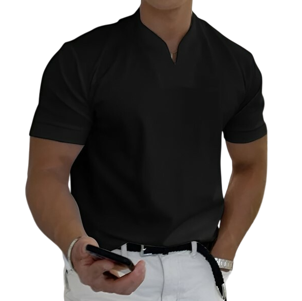 Мужская футболка с V-образным вырезом S Черный (D00039-1)