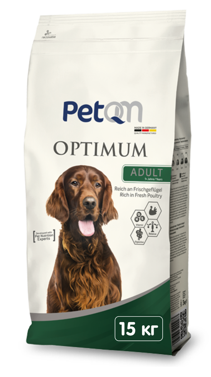 Корм для собак PetQM Dog Optimum with Fresh Poultry 15 кг (701532)