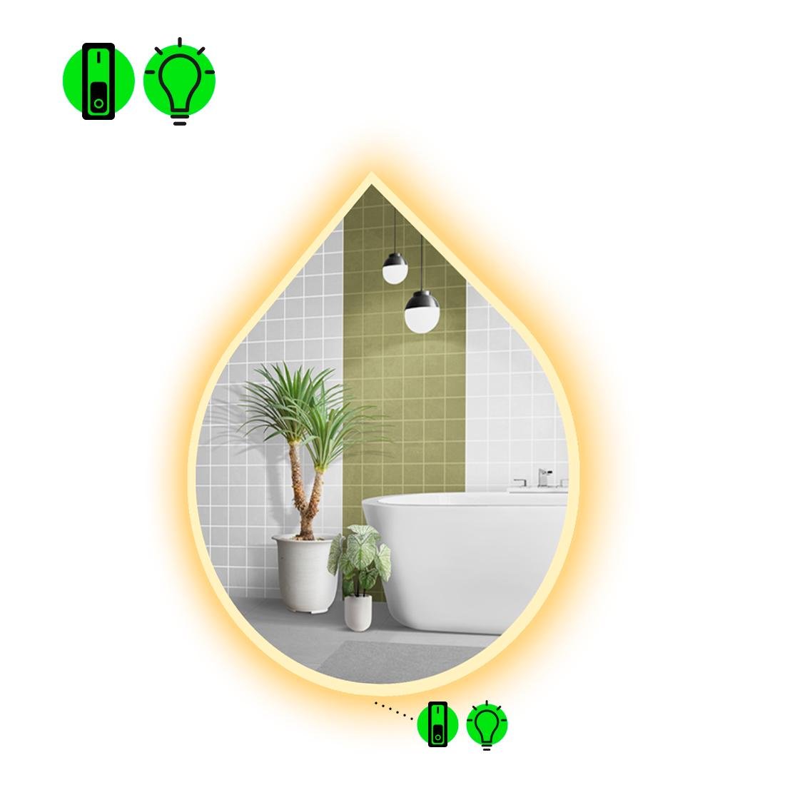 Дзеркало з LED підсвіткою Goccia 3 з механічним вмикачем 60x50 см (8738185)