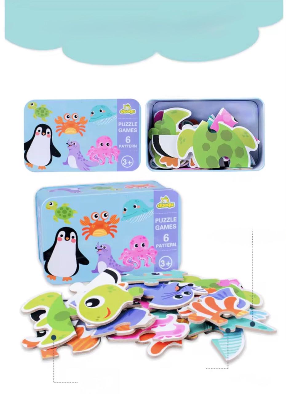 Дитячі пазли Морські мешканці 6 картонних ігор (21А) - фото 3 Дитячі пазли Морські мешканці 6 картонних ігор (21А) - фото 3