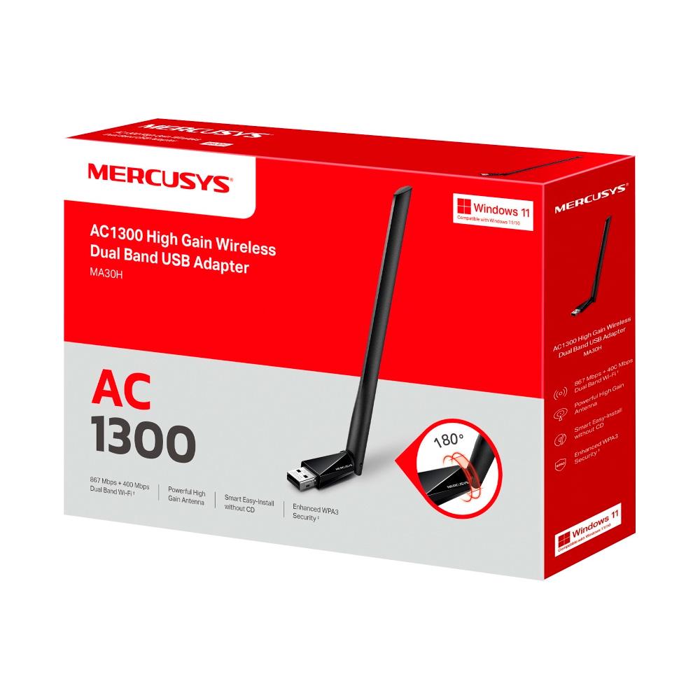 Адаптер USB Wi-Fi бездротовий Mercusys MA30H компактний для ПК та ноутбуків (625206) - фото 4