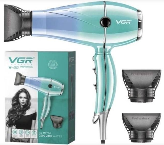 Фен для волосся VGR V-452 2400 Вт з холодним і гарячим повітрям (21724970) - фото 4 Фен для волосся VGR V-452 2400 Вт з холодним і гарячим повітрям (21724970) - фото 4