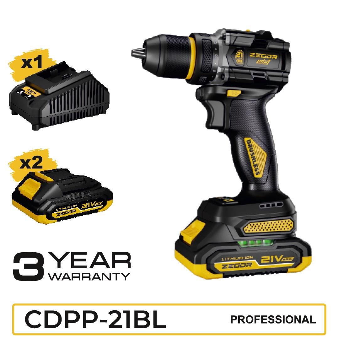 Шуруповерт професійний акумуляторний безщітковий Zegor CDPP-21BL/21В/70 Нм/дві швидкості/2 батареї 21В 2Ач/реверс/підсвічування/кейс - фото 12