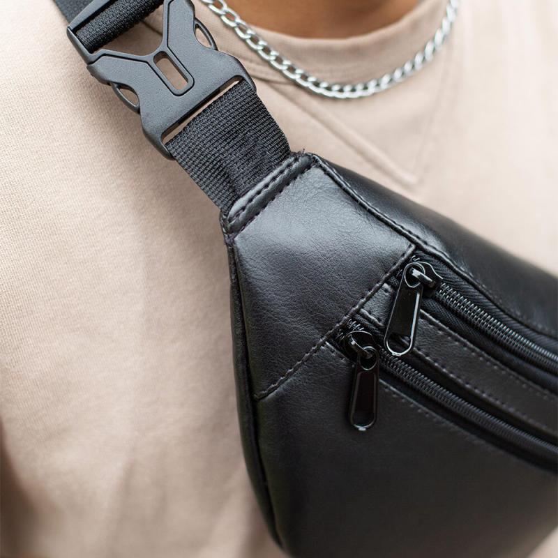 Сумка на пояс из эко-кожи Черный - фото 11 Сумка на пояс из эко-кожи Черный - фото 11