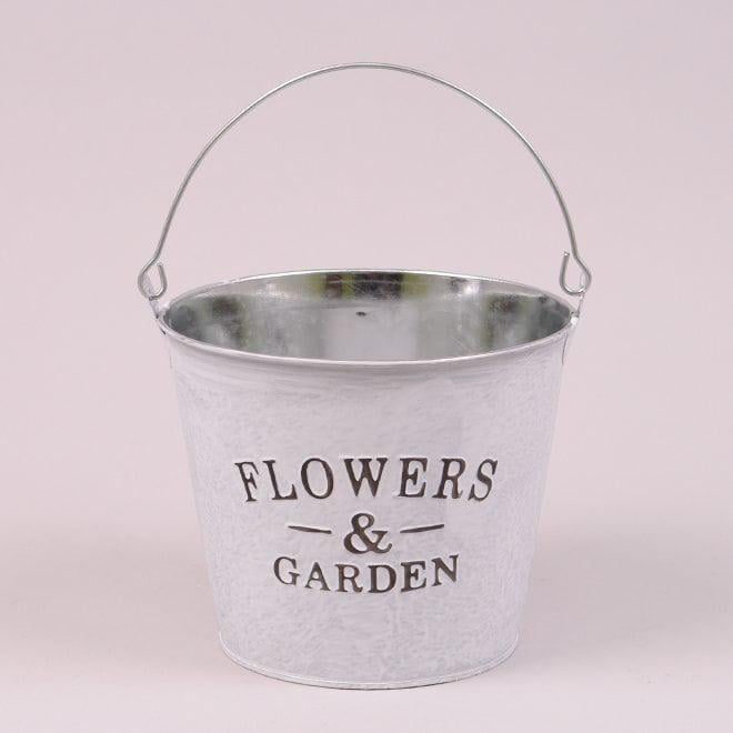 Кашпо металеве Flora Відерко Flowers & Garden 38815 Білий (DR013617) Кашпо металеве Flora Відерко Flowers & Garden 38815 Білий (DR013617)