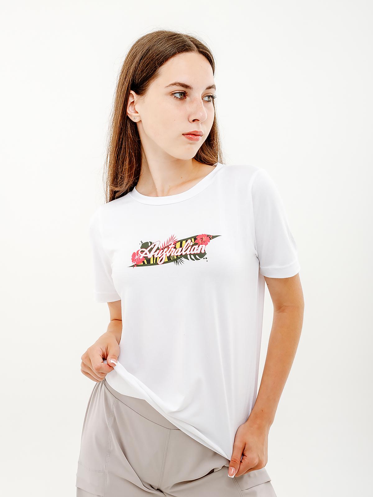Футболка женская Australian LOGO FLOWERS TEE JERSEY V M Белый (7dLSDTS0027-002 M)
