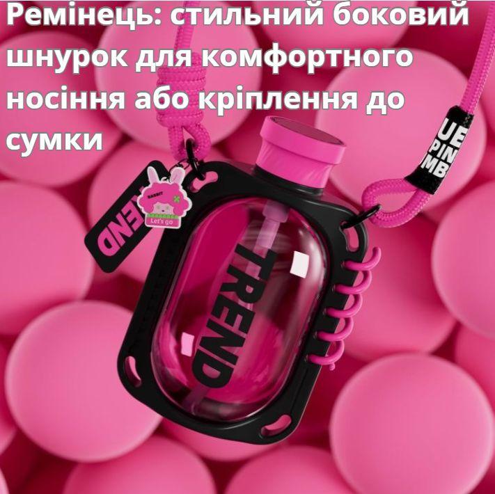 Пляшка для води герметична з антислизьким покриттям та ремінцем 780 мл Червоний (2692637838) - фото 5