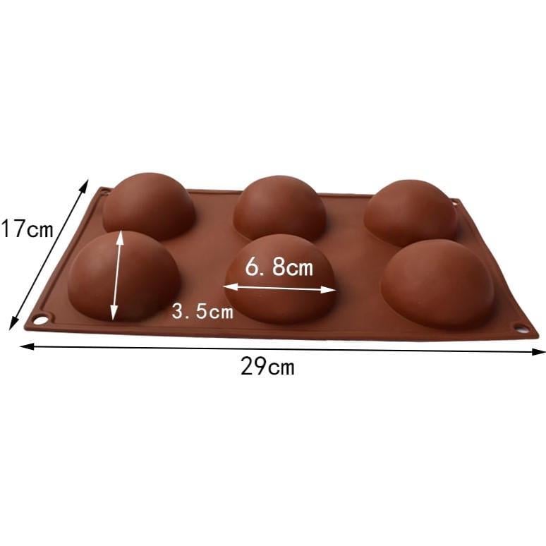 Форма силиконовая 6 полусфер 29х17х3,5 см Ø 6,8 см 1 шт. Коричневый (ХК0835ф08)