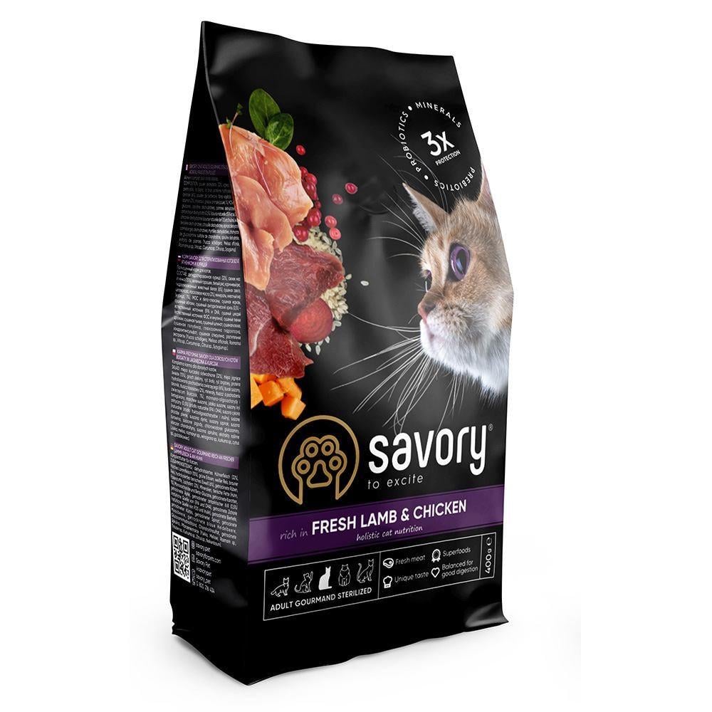 Корм сухой Savory Adult Cat Steril Fresh Lamb and Chicken для стерилизованных кошек с ягнятиной и курицей 400 г (34806782) Корм сухой Savory Adult Cat Steril Fresh Lamb and Chicken для стерилизованных кошек с ягнятиной и курицей 400 г (34806782)