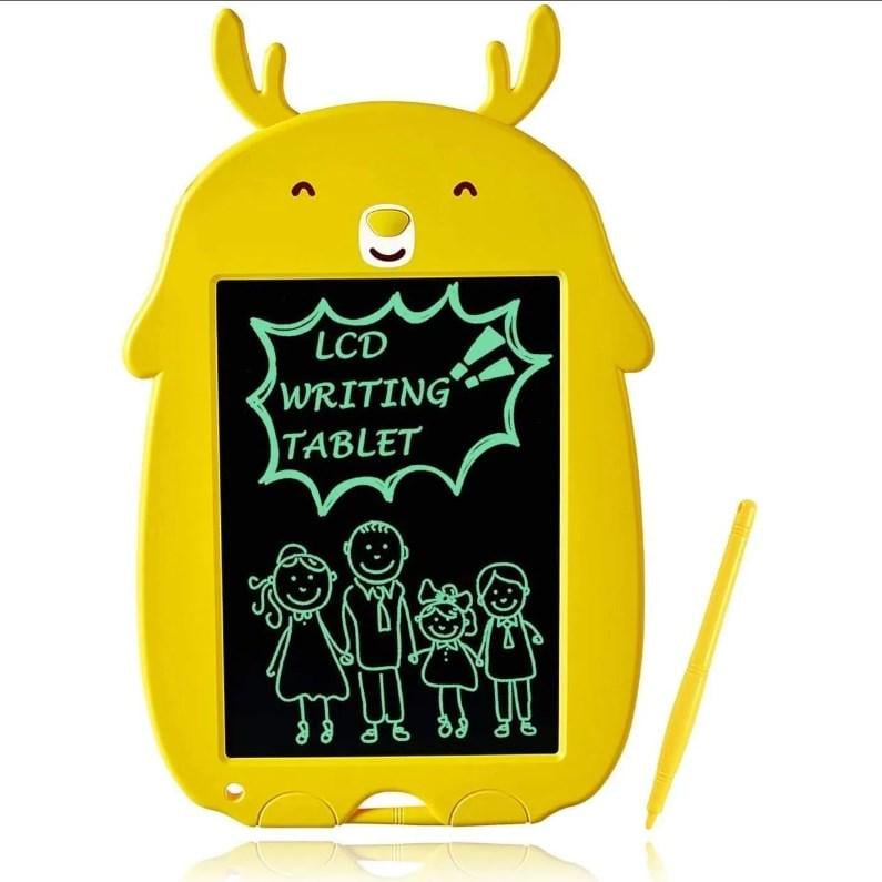 Планшет графический детский для рисования Animals Writing Tablet LCD со стилусом Желтый (23447027)