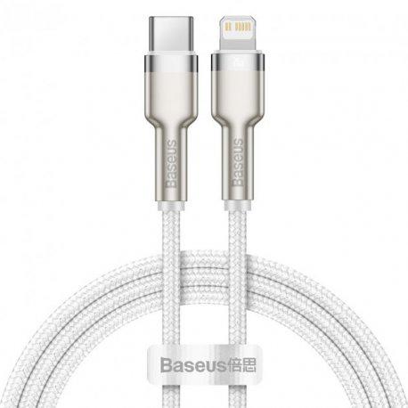 Кабель BASEUS Cafule Metal Type-C to Lightning PD 20W 1 м White (CATLJK-A02)