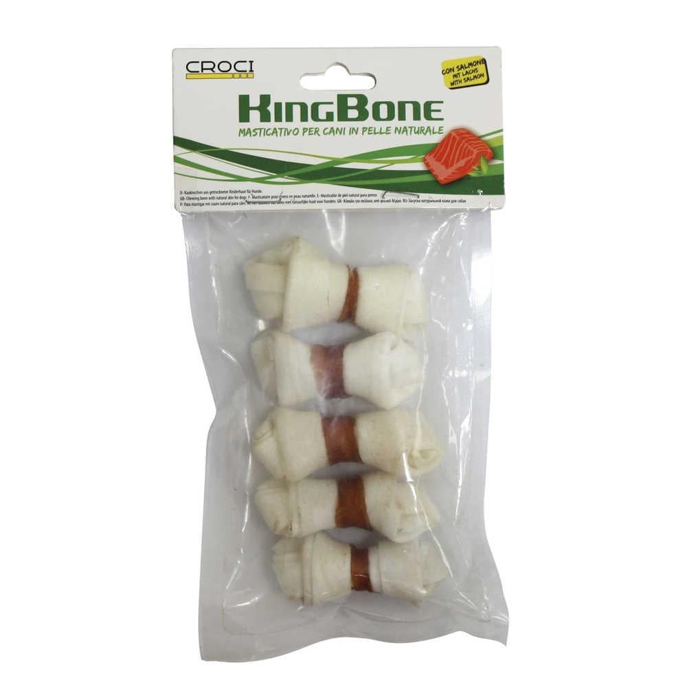 Лакомство для собак Croci KingBone Кость Salmon узловая с мясом лосося 5 см 5 шт.